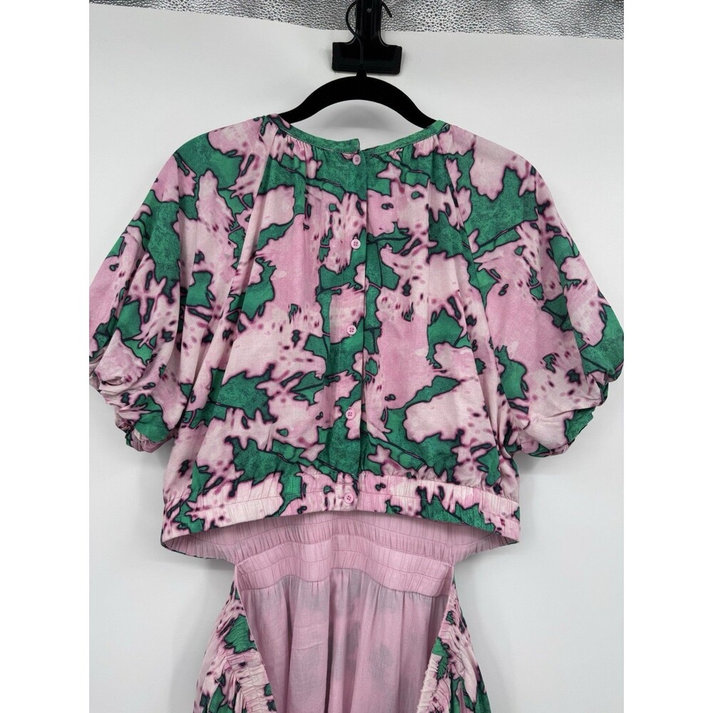 Chelsea 28 Womens XL Dress Pink Green Organic Cotton Resort Summer Casual Travel - Picture 4 of 11